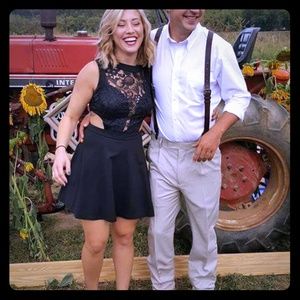 Banjul black lacy cutout dress